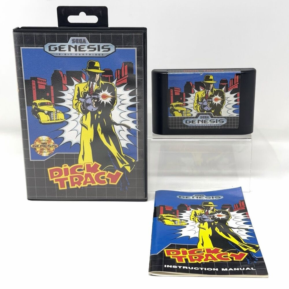 Dick Tracy Sega Genesis 1990 Complete CIB Refurbished Tested